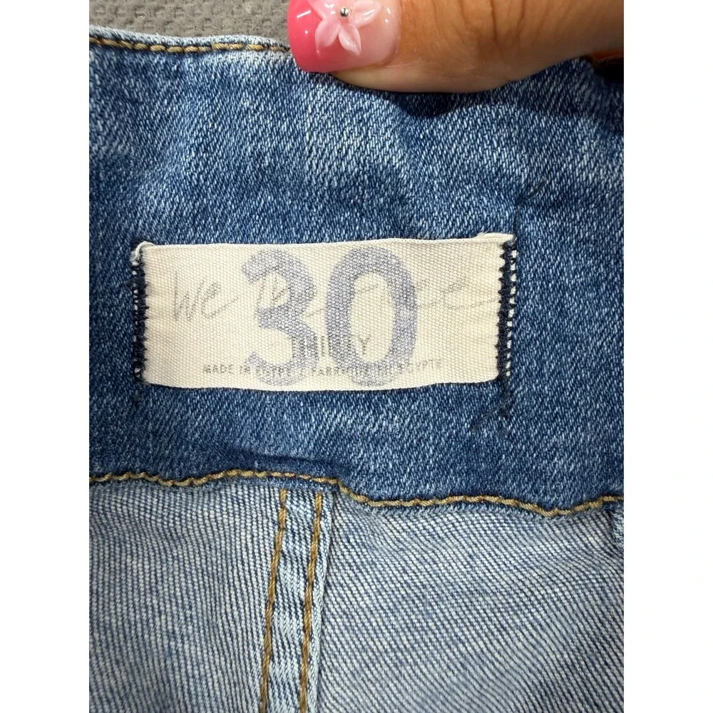 We The Free Free People High Rise Flare Jeans Blue Denim Size 30 Seam Detail